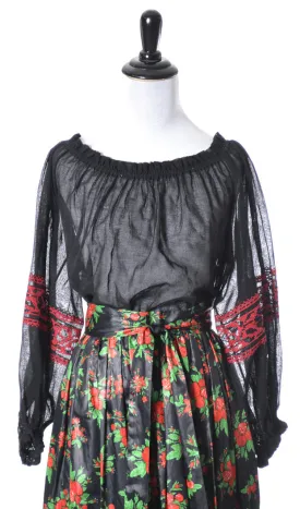 1970's Vintage Yves Saint Laurent Rive Gauche Peasant Blouse SOLD