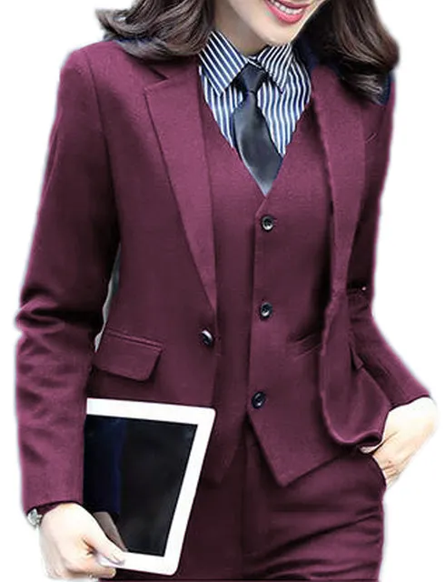 3 Piece Elegant Formal Business Lady Office Suit Set Work Wear Ashore Shop