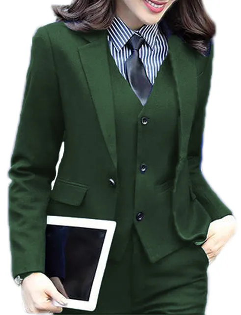 3 Piece Elegant Formal Business Lady Office Suit Set Work Wear Ashore Shop