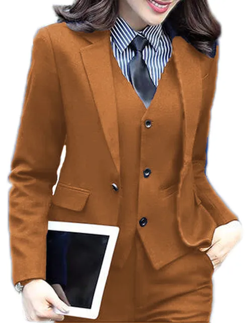3 Piece Elegant Formal Business Lady Office Suit Set Work Wear Ashore Shop