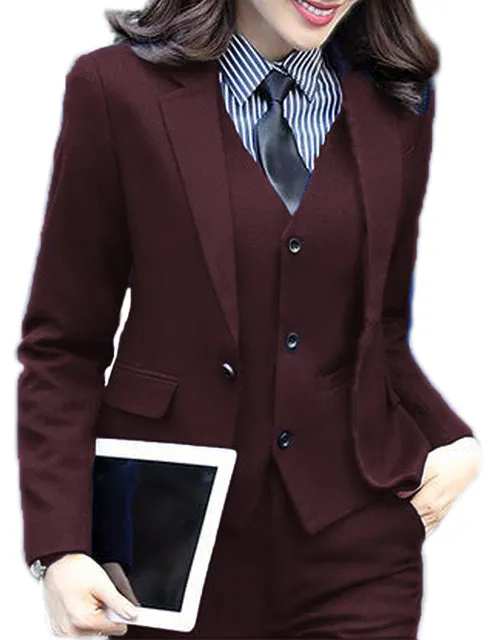 3 Piece Elegant Formal Business Lady Office Suit Set Work Wear Ashore Shop