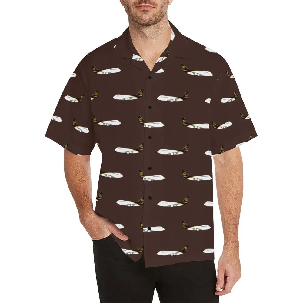 747-8 BROWN UPS HAWAIIAN SHIRT