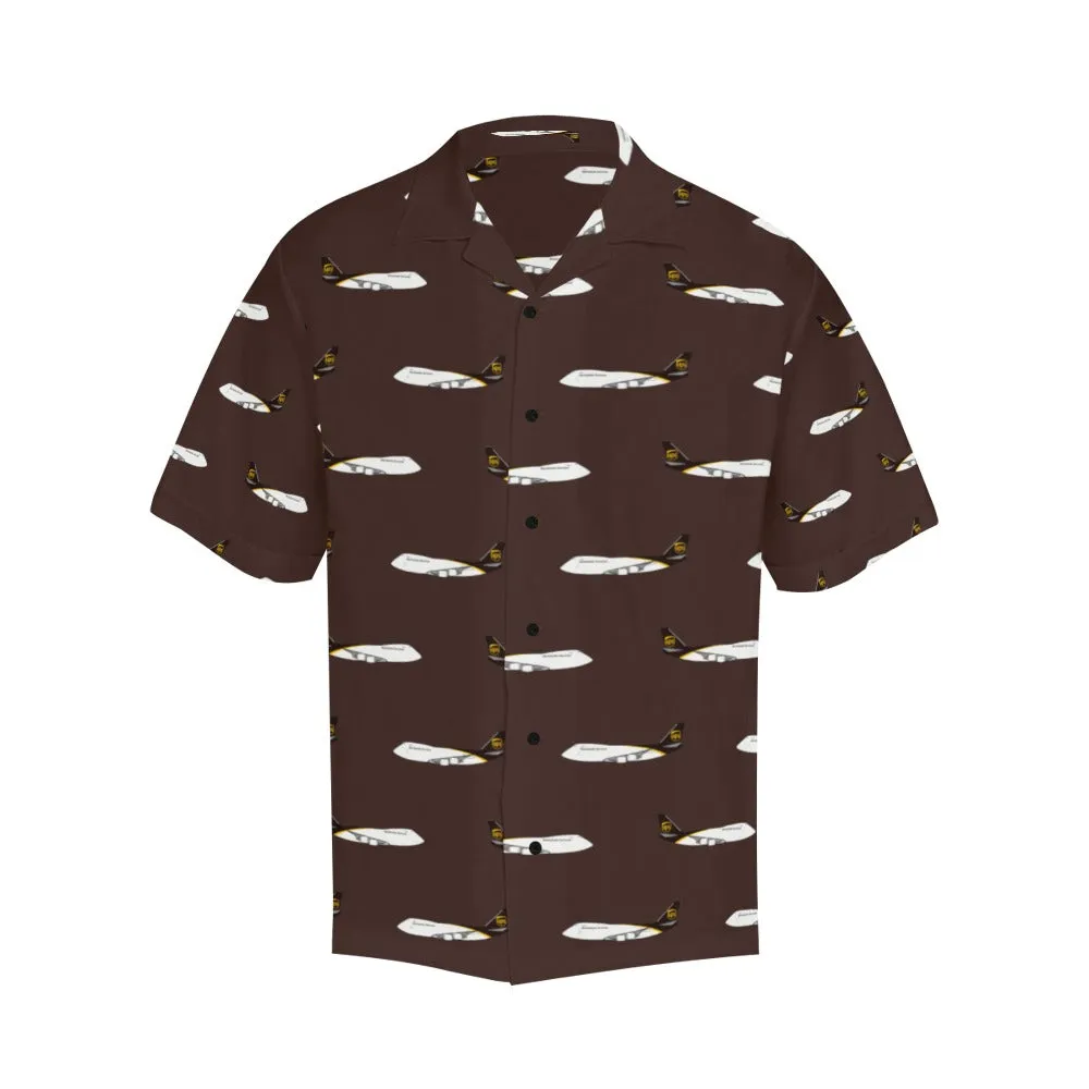 747-8 BROWN UPS HAWAIIAN SHIRT