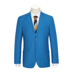 Alessandro Vitello by Renoir Blue Slim Fit 2-Piece Single Breasted Notch Lapel Suit 201-55