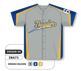 Athletic Knit Custom Sublimated Full Button Baseball Jersey Design 0905