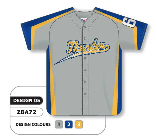 Athletic Knit Custom Sublimated Full Button Baseball Jersey Design 0905