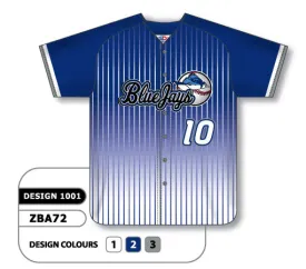 Athletic Knit Custom Sublimated Full Button Baseball Jersey Design 1001