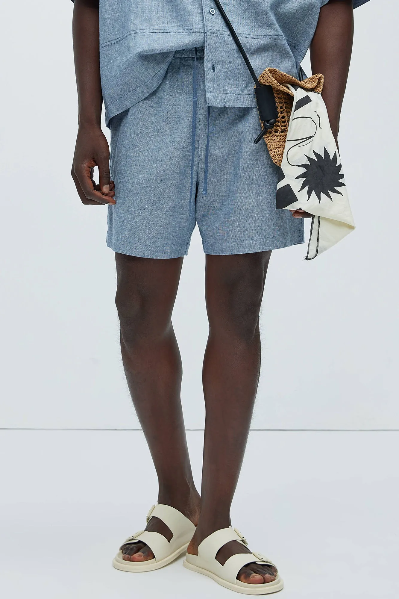 Bahamas Linen Shorts - Blue