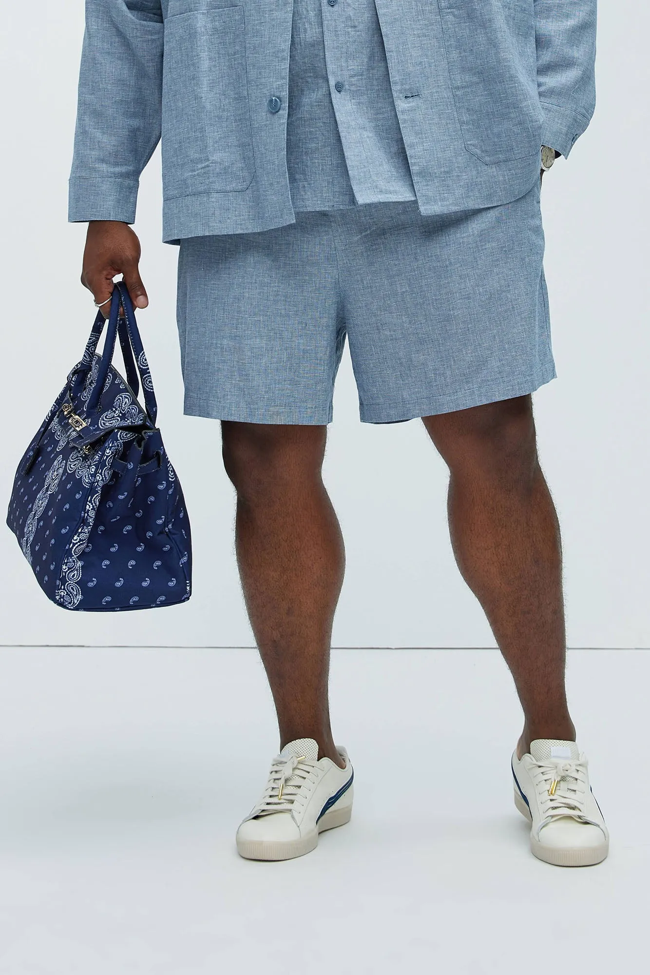 Bahamas Linen Shorts - Blue