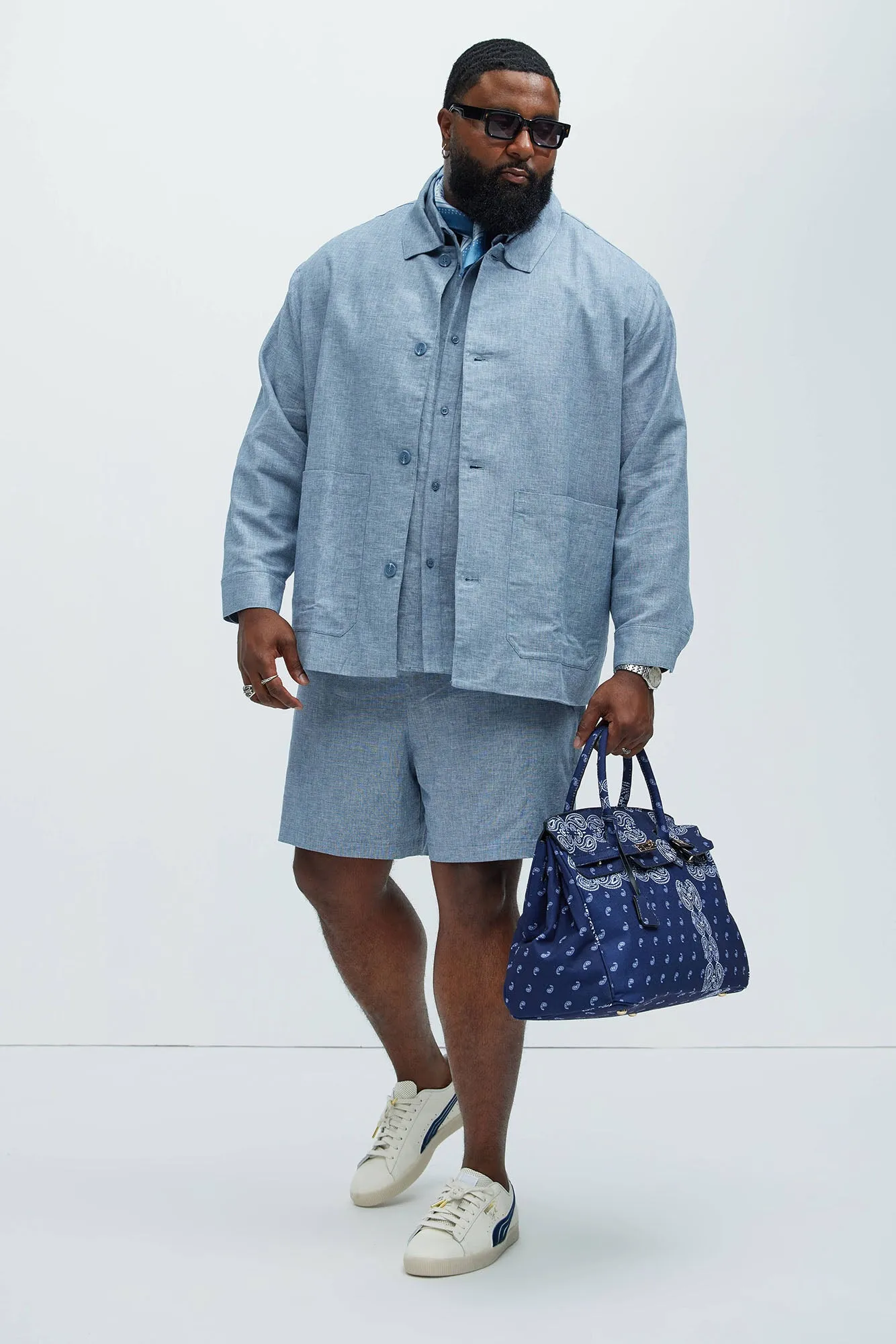 Bahamas Linen Shorts - Blue