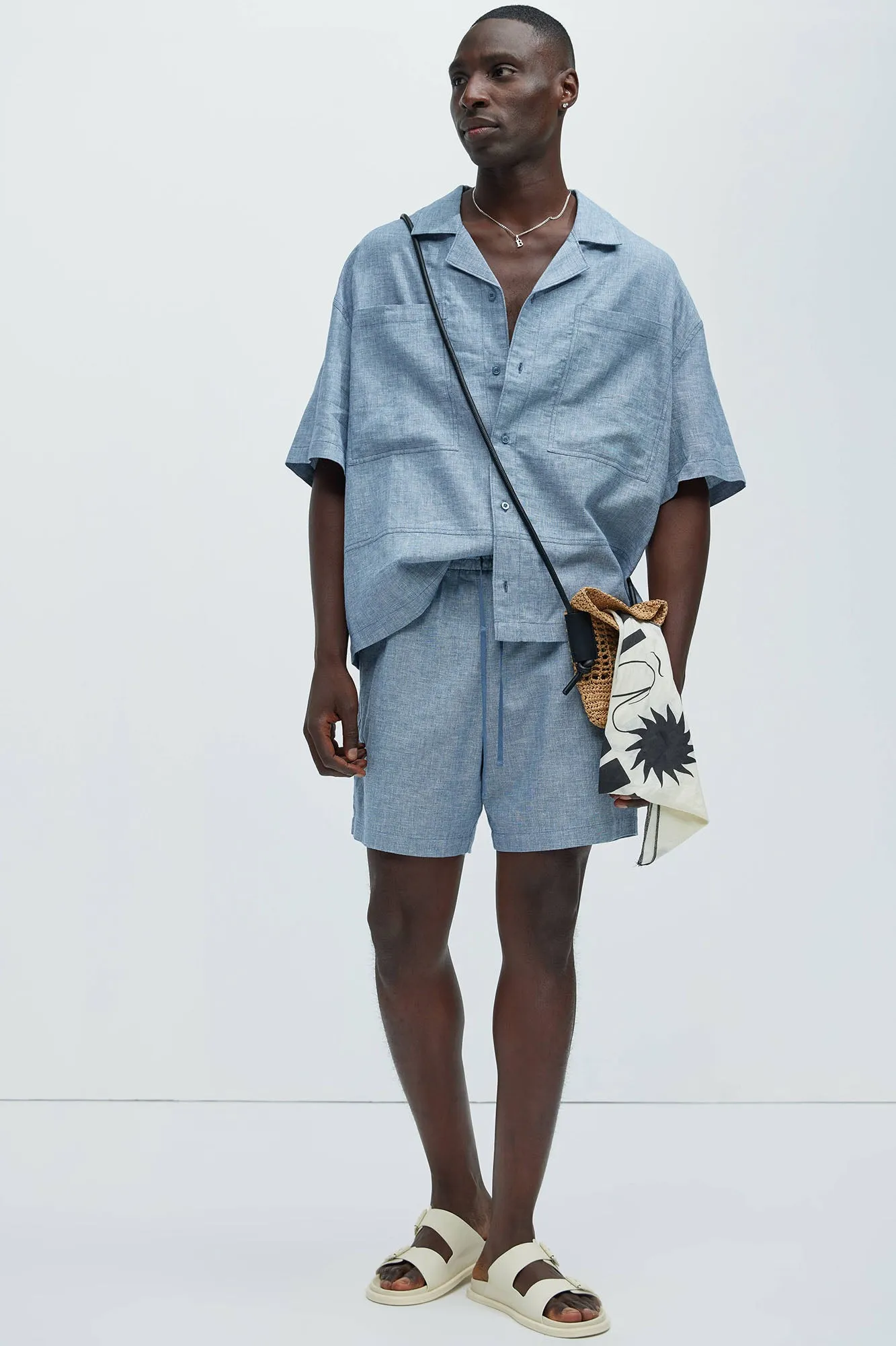 Bahamas Linen Shorts - Blue