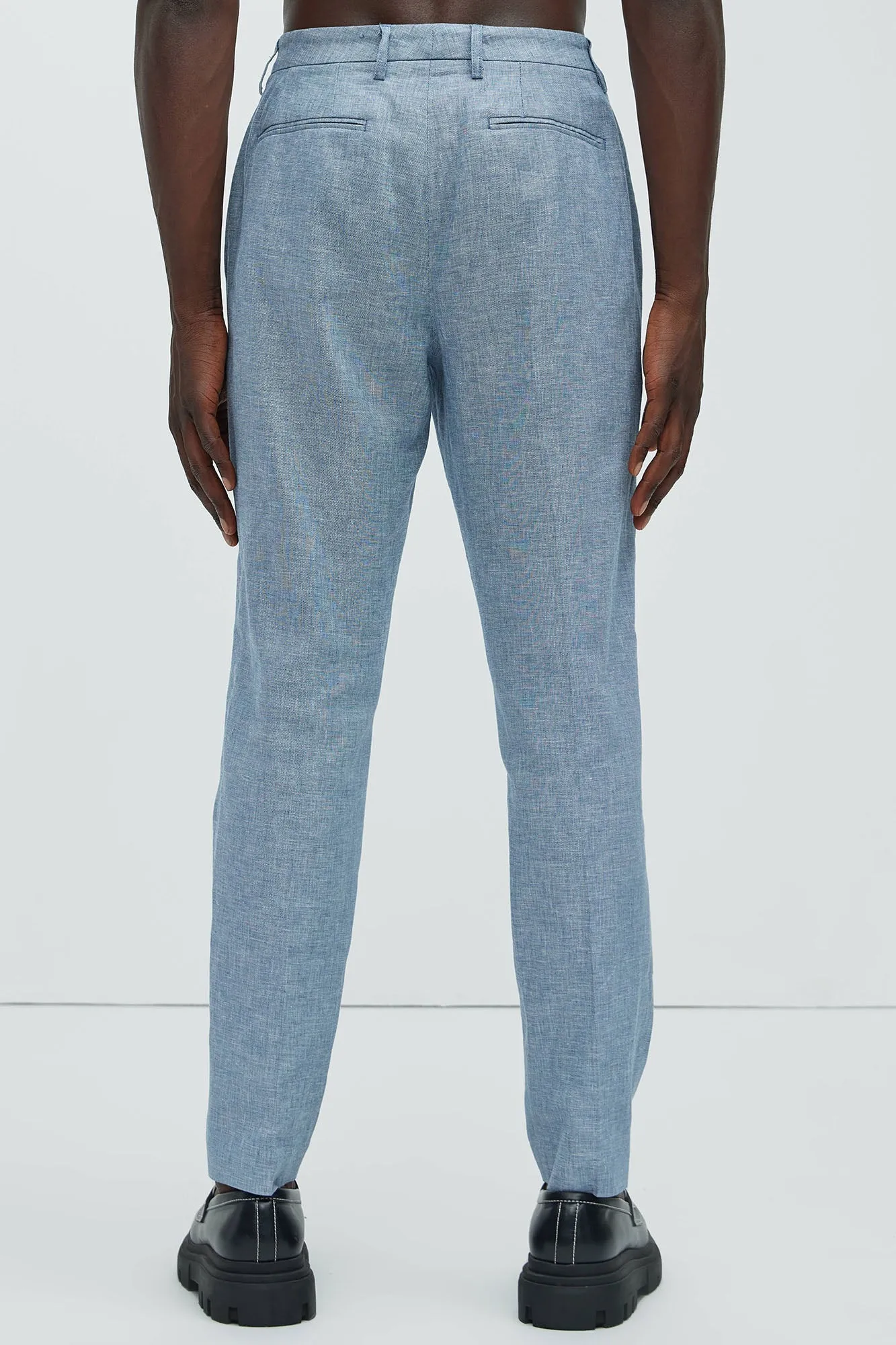 Bahamas Straight Linen Trousers - Blue