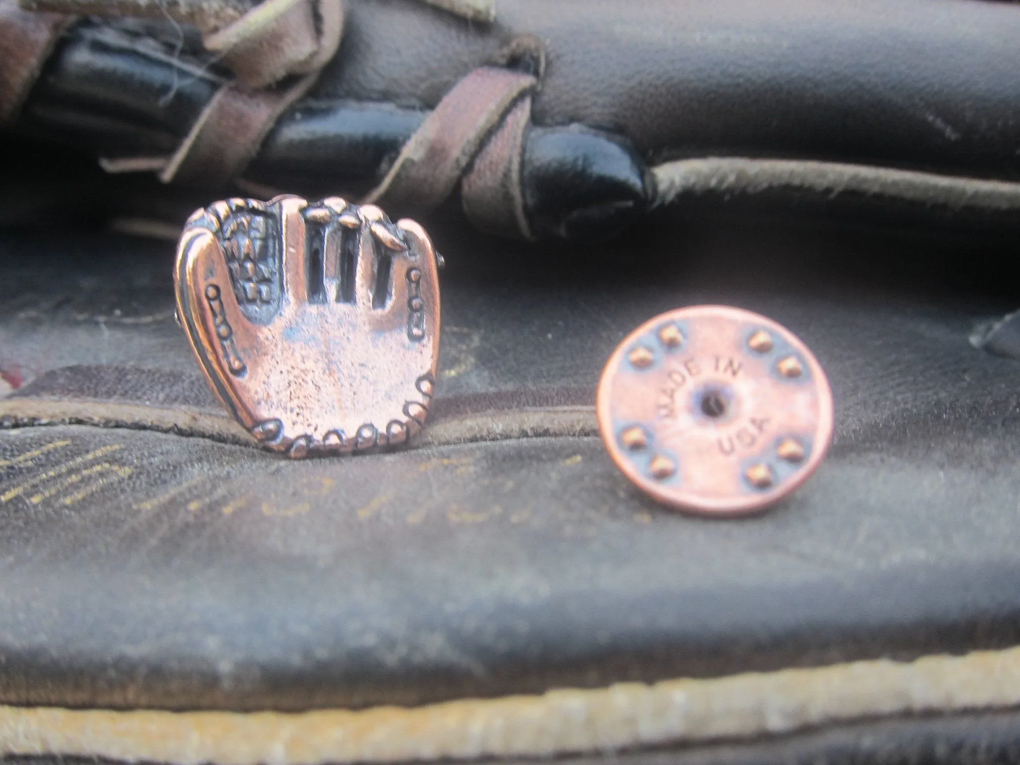 Baseball Glove Copper Lapel Pin