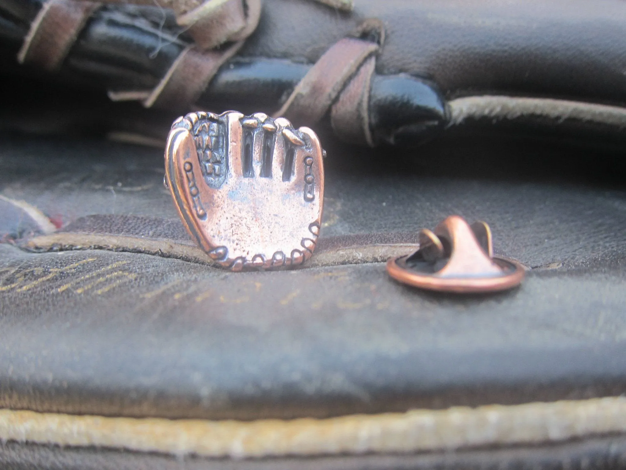 Baseball Glove Copper Lapel Pin