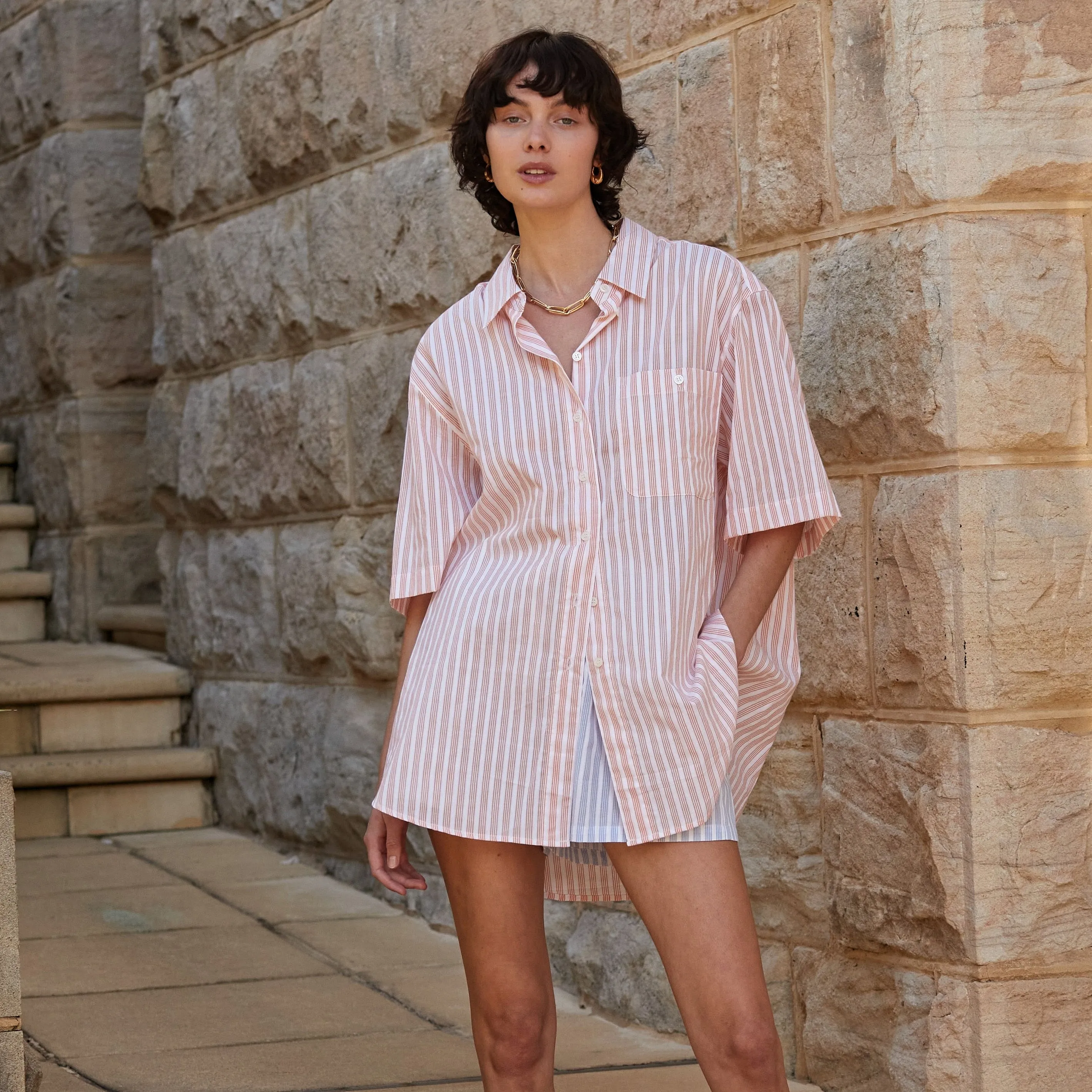 BLANCA Womens Boyd Shirt - Orange