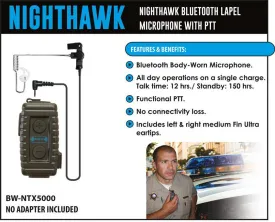 BlueWi BW-NT5000U Nighthawk Bluetooth Lapel Microphone
