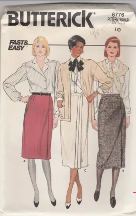 Butterick 6776 Women's Wrap Skirt Vintage 1980's
