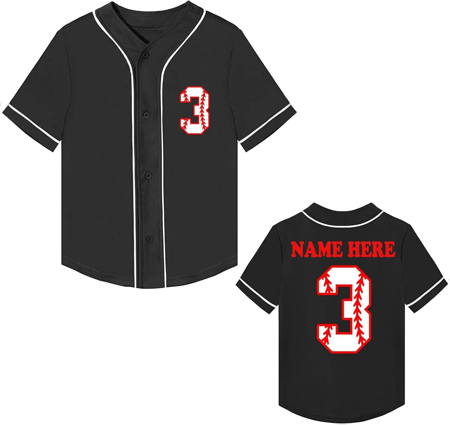 Custom Toddler Boy 2nd 3rd 4 Year-Old Baseball Jersey Personalized Printed Kids Name Birthday Shirt Outfit T-Shirts