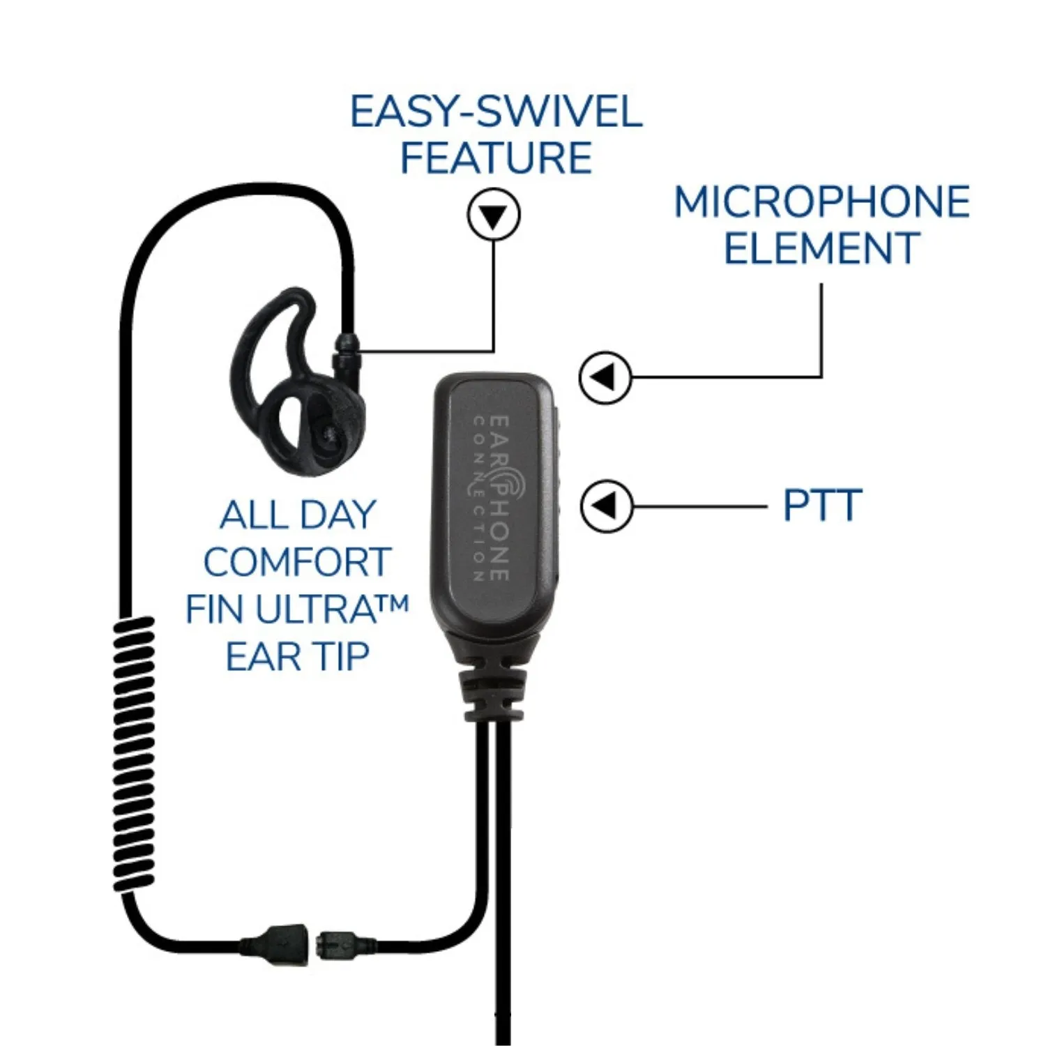 Hawk EP1303 M1 Micro Sound Lapel Mic, Motorola 2-Pin