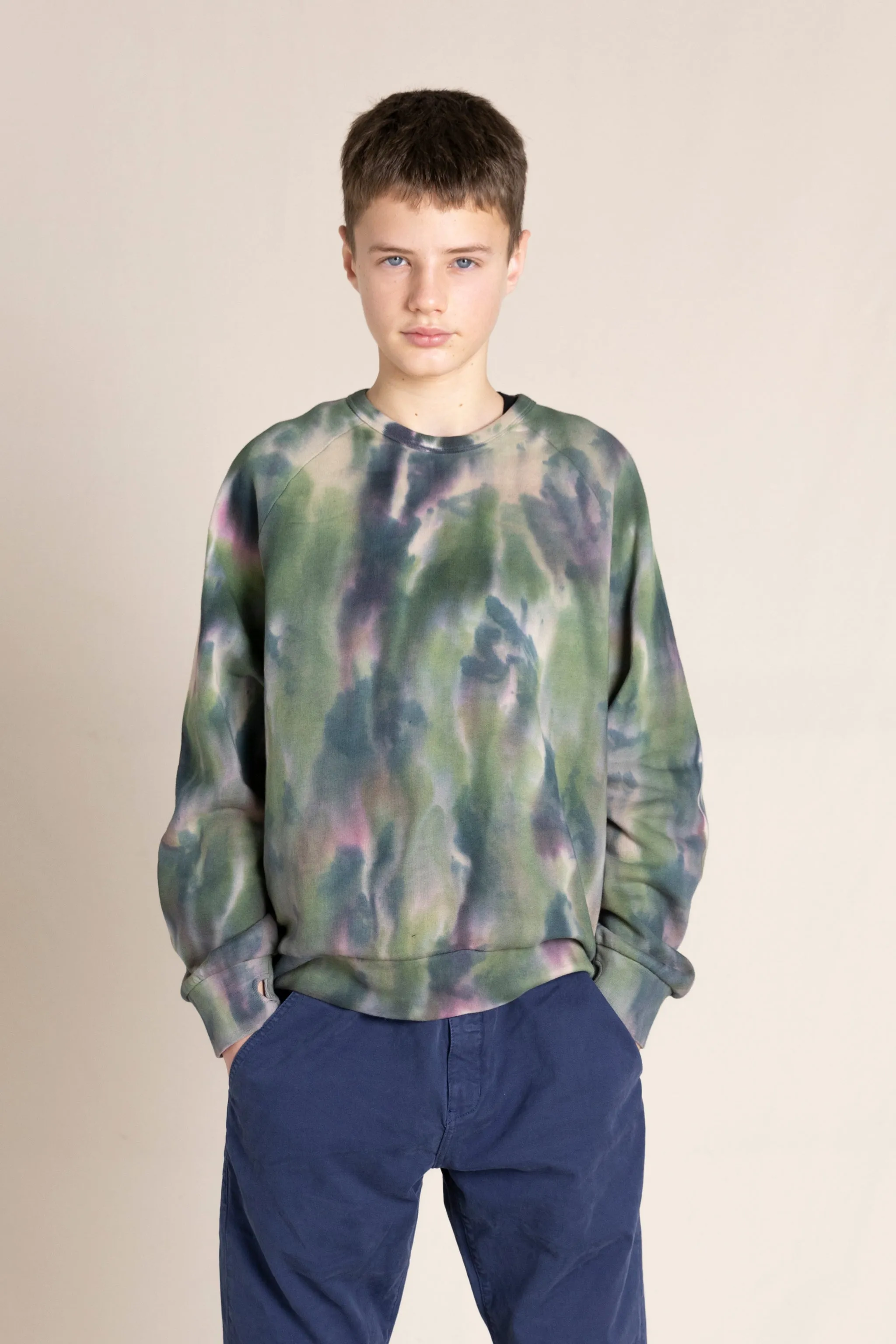 HUBERT  Wood Cream Tie & Dye - Loose Sweater