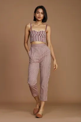 Ivory with Mauve Striped SE Pants
