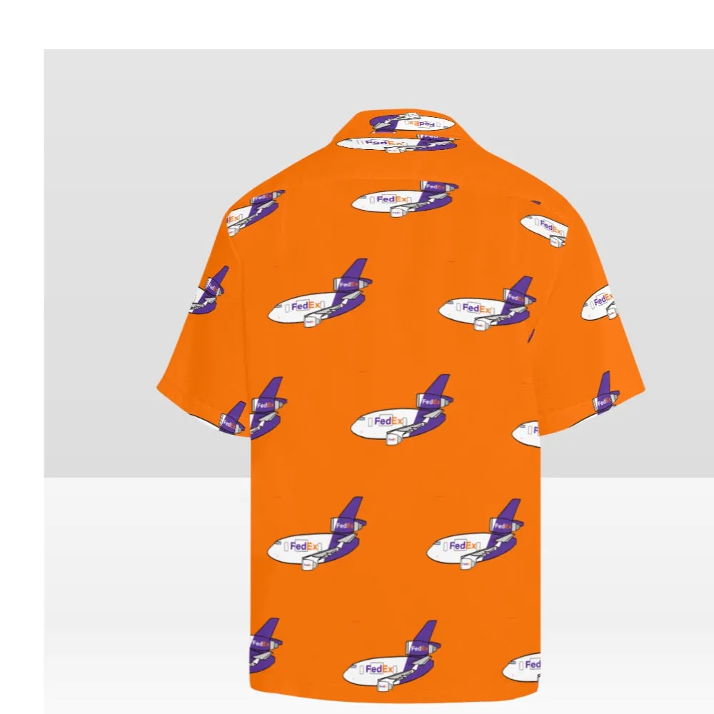 MD 11 FEDEX ORANGE HAWAIIAN SHIRT