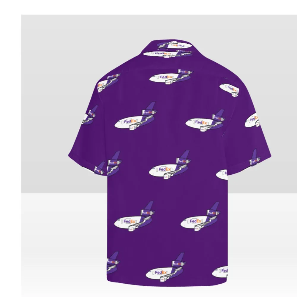 MD 11 FEDEX PURPLE HAWAIIAN SHIRT