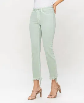 MID RISE CROP STRAIGHT JEANS