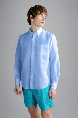 Paul & Shark Linen and Cotton Shirt | Light Blue