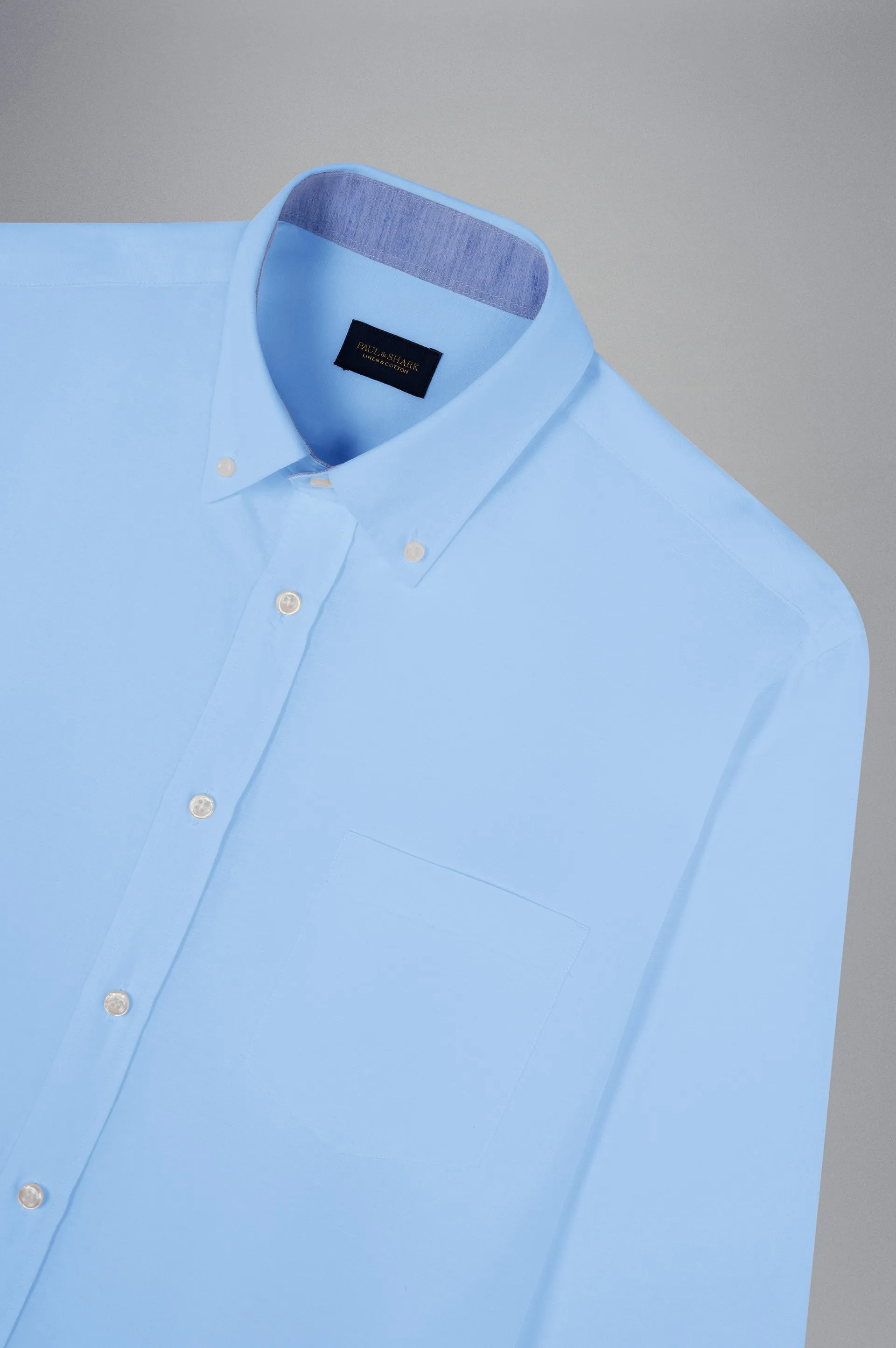 Paul & Shark Linen and Cotton Shirt | Light Blue