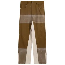 PopFlying Vintage Color Block Jeans Splatter Graffiti