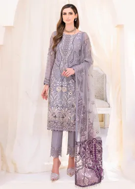 Purple Embroidered Suit - Ramsha Chiffon Vol 23 - #F-2310