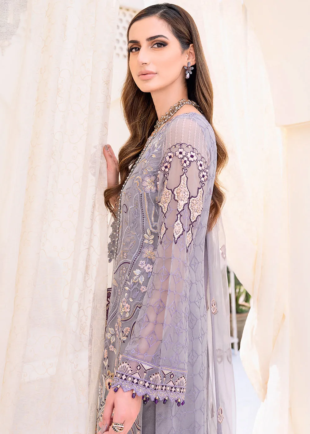 Purple Embroidered Suit - Ramsha Chiffon Vol 23 - #F-2310