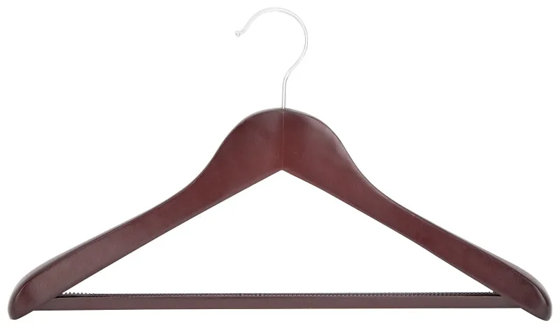 Simple Spaces HEA00046G Suit Hanger, 6.6 lb Capacity, Steel/Wood, Mahogany :EA: QUANTITY: 1