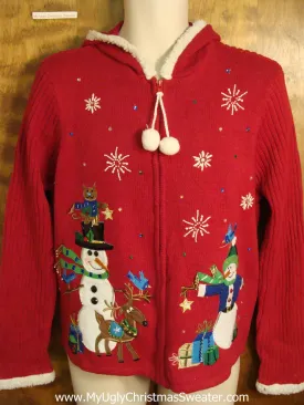Snowman Hoody Ugly Christmas Sweater