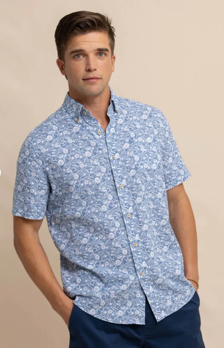 Southern Tide Caps Off Sport Shirt Coronet Blue