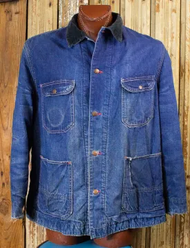 Vintage Big Mac Denim Chore Coat 50s Medium Wash XL