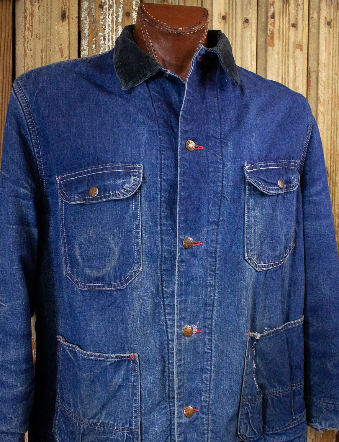 Vintage Big Mac Denim Chore Coat 50s Medium Wash XL