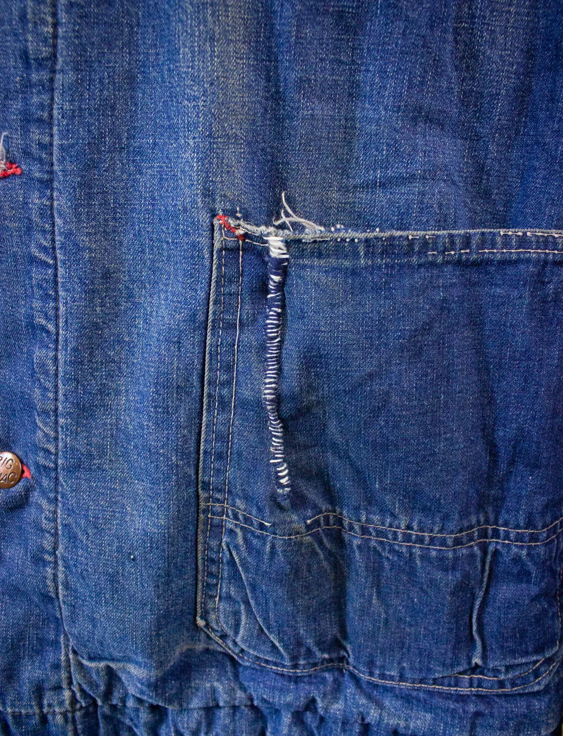 Vintage Big Mac Denim Chore Coat 50s Medium Wash XL