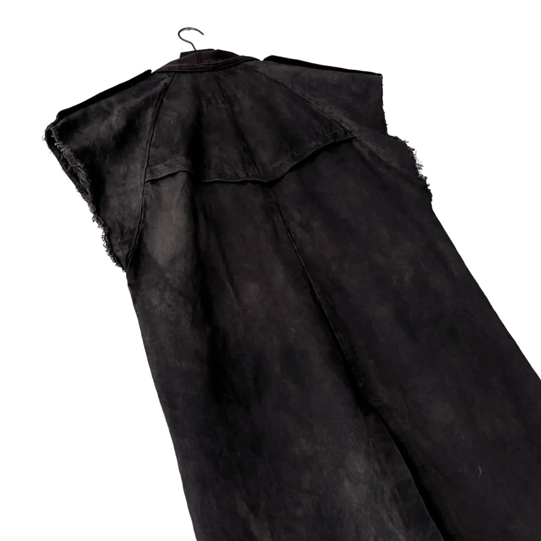 Vintage Denim Sleeveless Duster Coat in Midnight / SMALL - LARGE